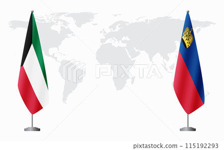 Kuwait and Liechtenstein flags for official meeting Kuwait and Liechtenstein flags for official meeting 115192293