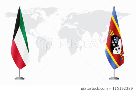Kuwait and Kingdom of eSwatini - Swaziland flags for offi 115192389