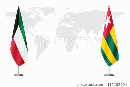 Kuwait and Togo flags for official meeting 115192394