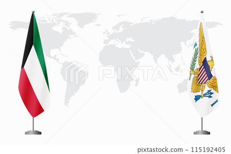 Kuwait and United States Virgin Islands flags for official 115192405