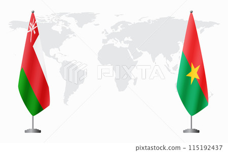 Oman and Burkina Faso flags for official meeting Oman and Burkina Faso flags for official meeting 115192437