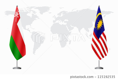Oman and Malaysia flags for official meeting Oman and Malaysia flags for official meeting 115192535