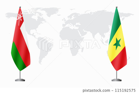 Oman and Senegal flags for official meeting Oman and Senegal flags for official meeting 115192575