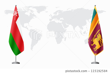 Oman and Sri Lanka flags for official meeting Oman and Sri Lanka flags for official meeting 115192584
