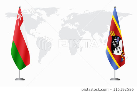 Oman and Kingdom of eSwatini - Swaziland flags for offi 115192586