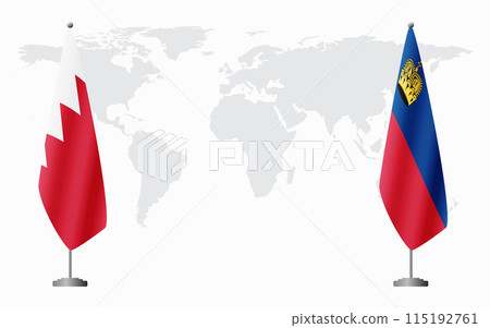Bahrain and Liechtenstein flags for official meeting Bahrain and Liechtenstein flags for official meeting 115192761