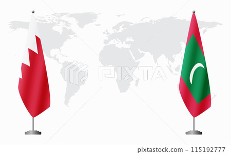 Bahrain and Maldives flags for official meeting 115192777