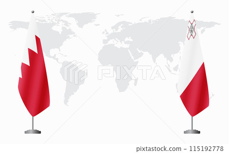 Bahrain and Malta flags for official meeting Bahrain and Malta flags for official meeting 115192778