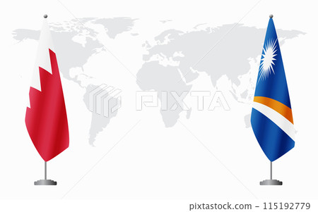 Bahrain and Marshall Islands flags for official meeting Bahrain and Marshall Islands flags for official meeting 115192779