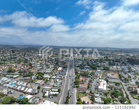 Aerial view of Vista, Carlsbad in North County of San Diego, California. USA 115192892