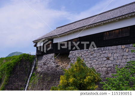 Collapsed stone wall of the Sukiyamaru second-story hall of Kumamoto Castle 115193051