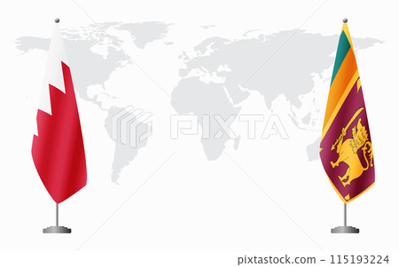 Bahrain and Sri Lanka flags for official meeting Bahrain and Sri Lanka flags for official meeting 115193224
