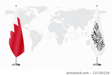 Bahrain and Afghanistan flags for official meeting Bahrain and Afghanistan flags for official meeting 115193229