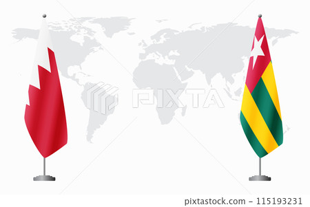 Bahrain and Togo flags for official meeting 115193231