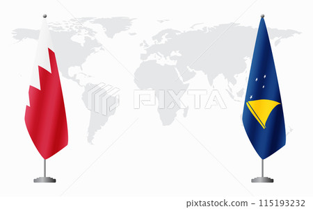 Bahrain and Tokelau flags for official meeting Bahrain and Tokelau flags for official meeting 115193232