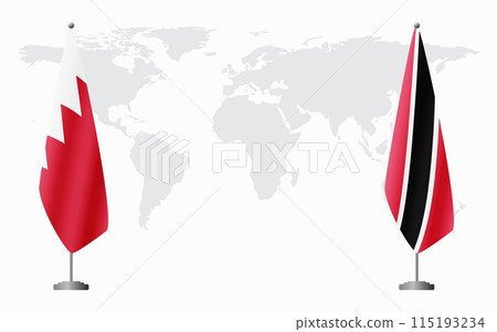 Bahrain and Trinidad and Tobago flags for official meeting Bahrain and Trinidad and Tobago flags for official meeting 115193234