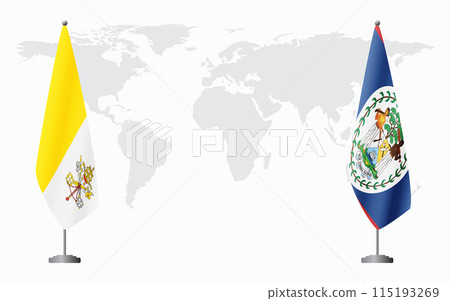 Vatican and Belize flags for official meeting 115193269