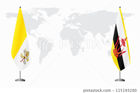 Vatican and Brunei flags for official meeting Vatican and Brunei flags for official meeting 115193280