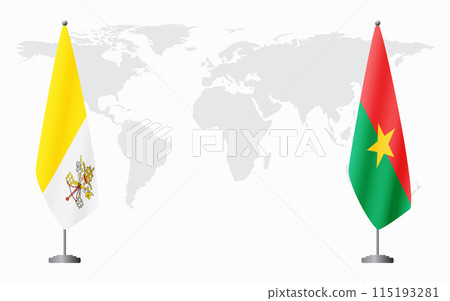 Vatican and Burkina Faso flags for official meeting Vatican and Burkina Faso flags for official meeting 115193281