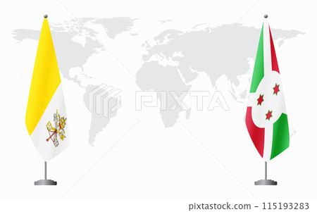 Vatican and Burundi flags for official meeting Vatican and Burundi flags for official meeting 115193283