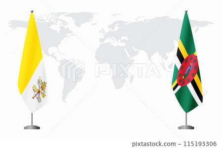 Vatican and Dominica flags for official meeting Vatican and Dominica flags for official meeting 115193306
