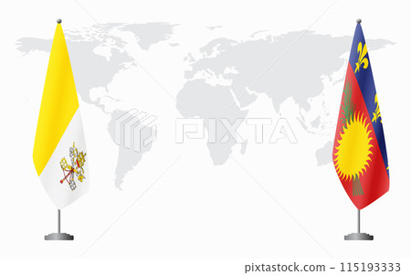 Vatican and Guadeloupe flags for official meeting Vatican and Guadeloupe flags for official meeting 115193333