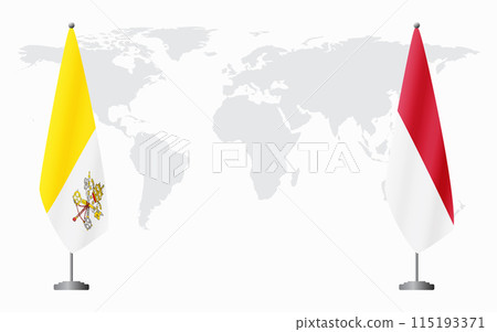 Vatican and Monaco flags for official meeting Vatican and Monaco flags for official meeting 115193371