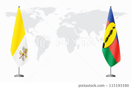 Vatican and New Caledonia flags for official meeting Vatican and New Caledonia flags for official meeting 115193380