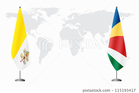 Vatican and Seychelles flags for official meeting 115193417