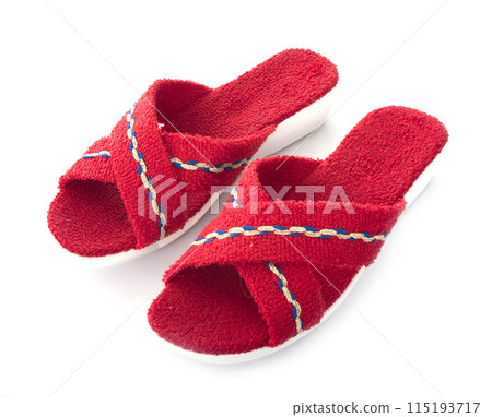 red sandals in studio 115193717