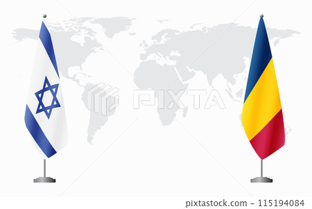 Israel and Chad flags for official meeting 115194084
