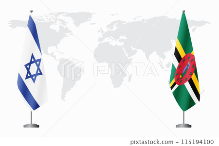 Israel and Dominica flags for official meeting Israel and Dominica flags for official meeting 115194100