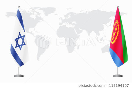 Israel and Eritrea flags for official meeting 115194107