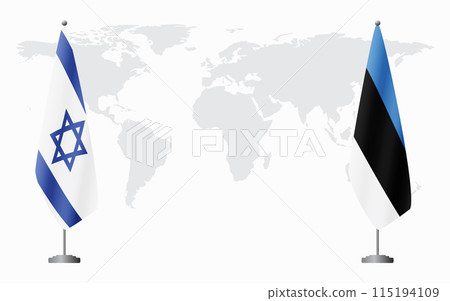 Israel and Estonia flags for official meeting 115194109
