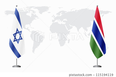Israel and Gambia flags for official meeting Israel and Gambia flags for official meeting 115194119