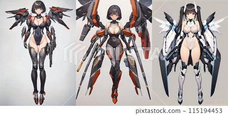 [機甲女孩] 角色提案泳裝版（AI生成圖像） 115194453