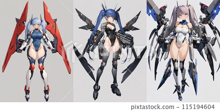 [機甲女孩] 角色提案泳裝版（AI生成圖像） 115194604