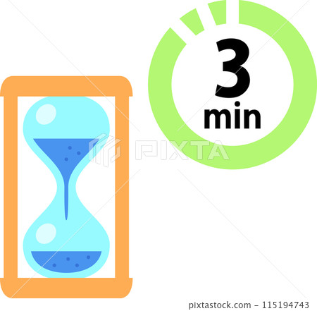 A simple hourglass and the words 3min 115194743