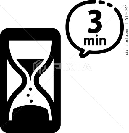 Hourglass icon with the text 3min 115194744