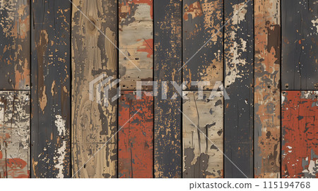 "Background image of a brown wooden wall with aged wood grain." <AI generated material> 115194768