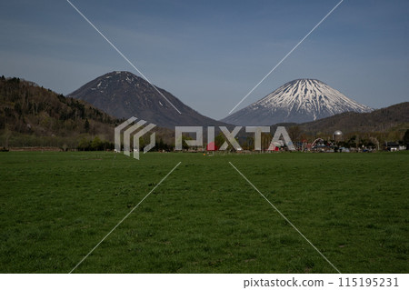 Hokkaido ranch in early spring 115195231