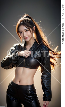 Woman posing in leather 115195495