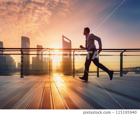 Successful running young man 115195940