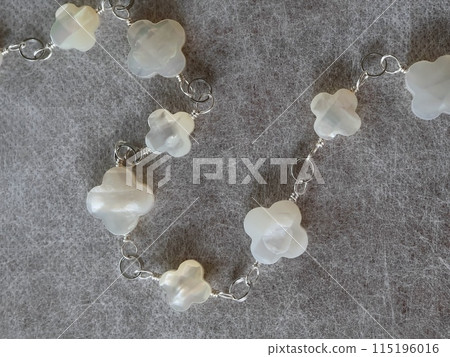 手工大小花形貝殼（白珍珠貝）長項鍊（FS-728） 115196016