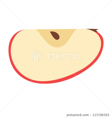 Red apple slice Hand drawn trendy flat style on white background Red apple slice Hand drawn trendy flat style on white background 115196383