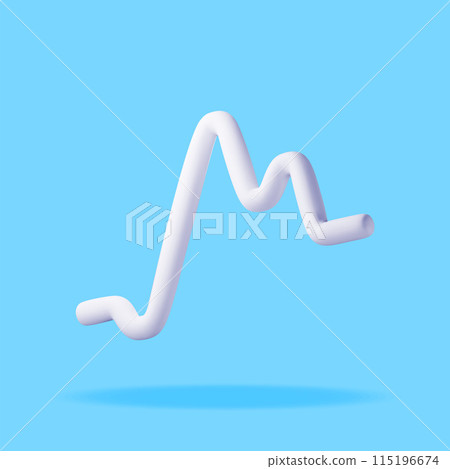 3D Heartbeat line icon isolated on white 3D Heartbeat line icon isolated on white 115196674