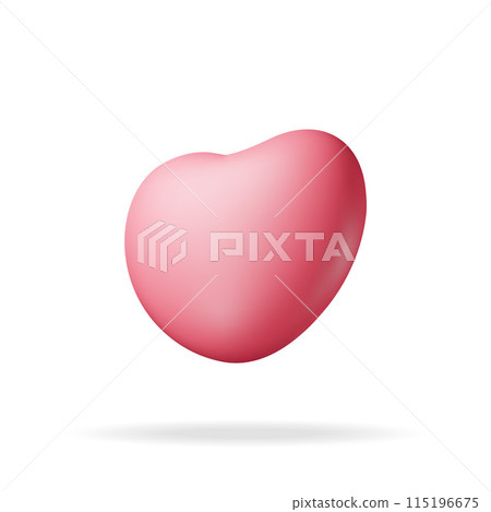 3D red heart isolated on white 3D red heart isolated on white 115196675