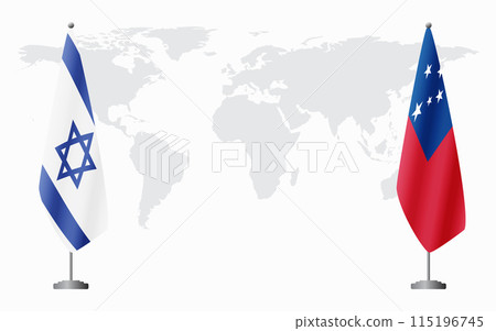 Israel and Samoa flags for official meeting 115196745