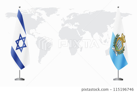 Israel and San Marino flags for official meeting 115196746