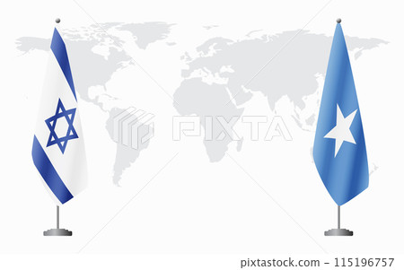 Israel and Somalia flags for official meeting Israel and Somalia flags for official meeting 115196757